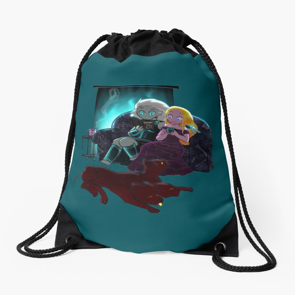 Cozy Winter Night Drawstring Bag