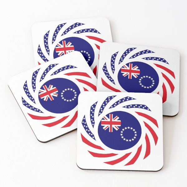 Item preview, Cook Islander American Multinational Patriot Flag Series designed and sold by Carbon-Fibre Media.