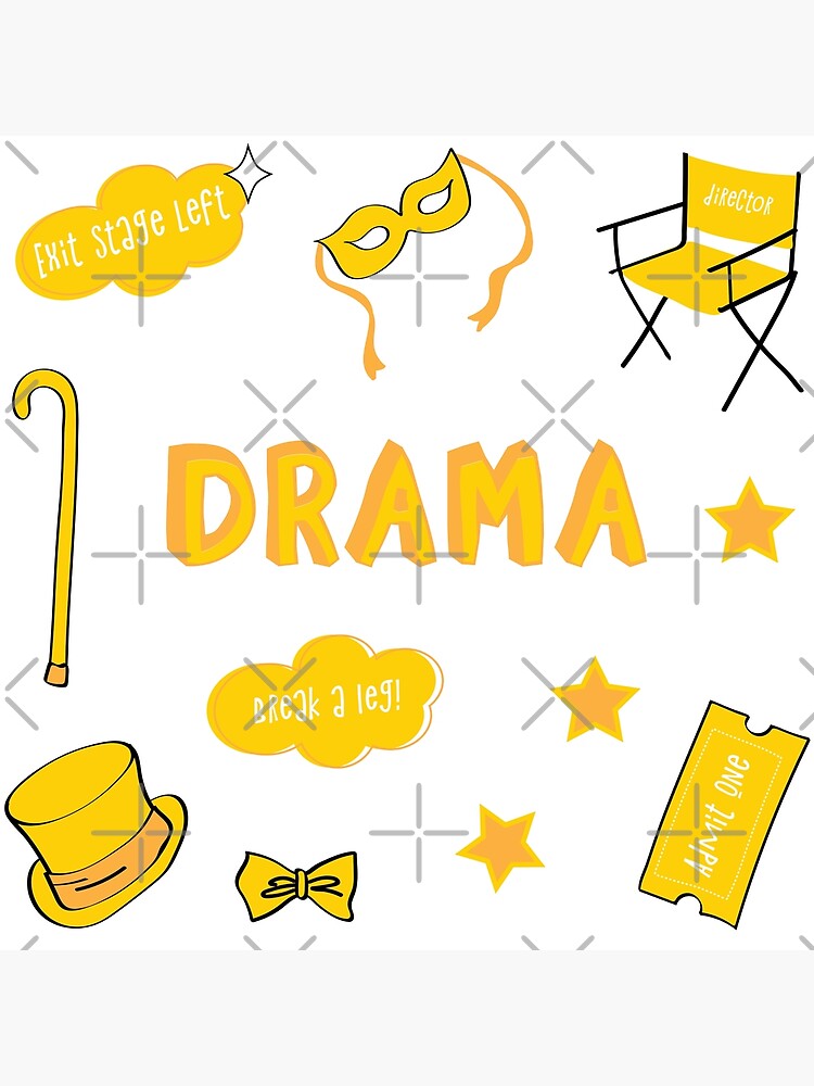 Thumbnail 2 of 2, Greeting Card, Yellow Drama School Subject Sticker Pack designed and sold by The-Goods.