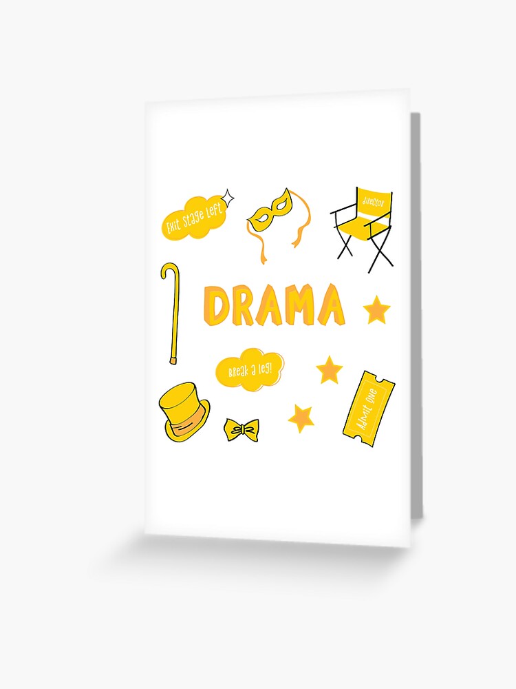 Thumbnail 1 of 2, Greeting Card, Yellow Drama School Subject Sticker Pack designed and sold by The-Goods.