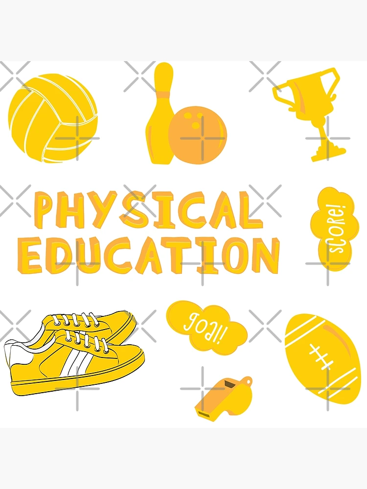 White Physical Education School Subject Sticker Pack Poster for Sale by  The-Goods