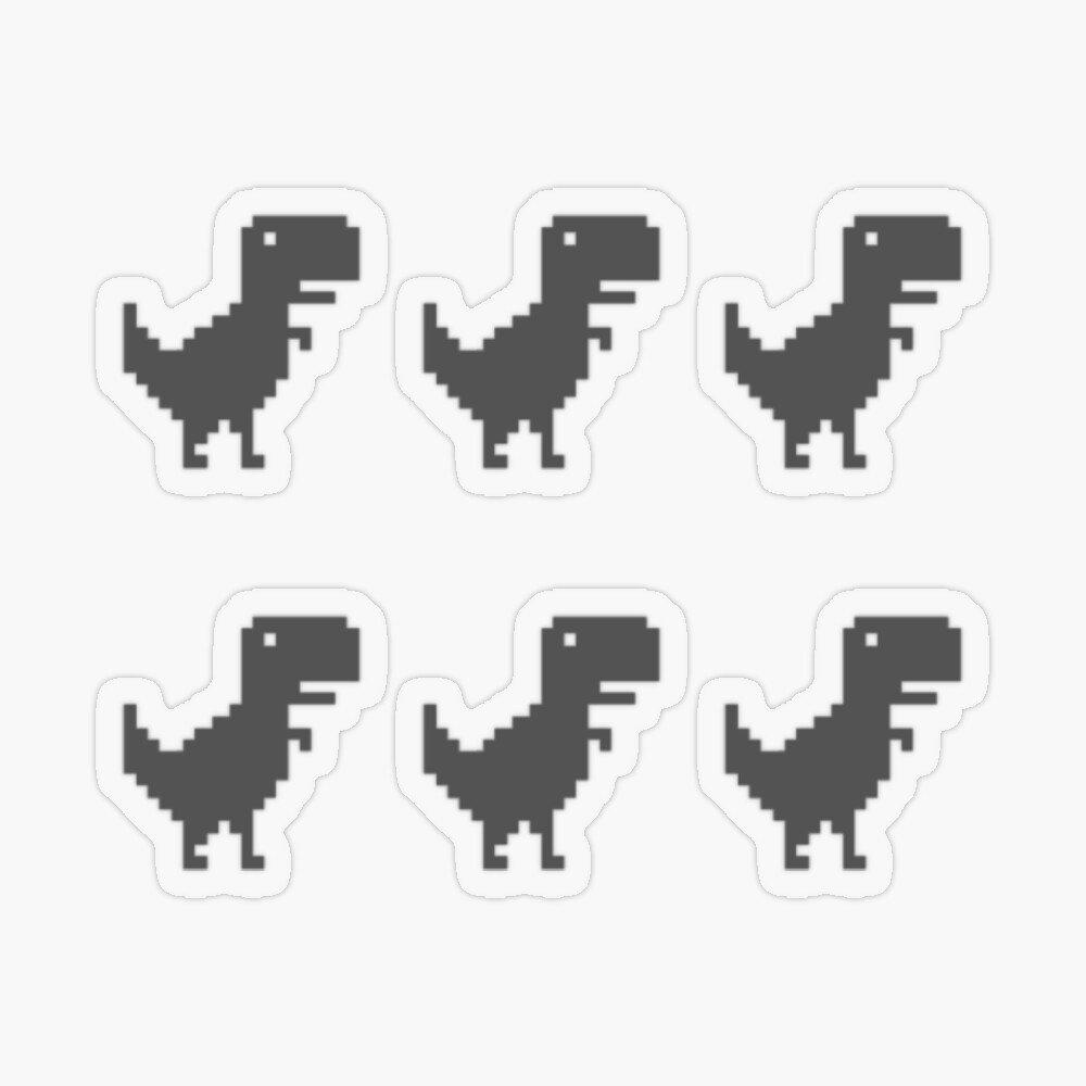 T-rex Run Pixel Art Magnet Offline Dino 8 Bit Chrome 