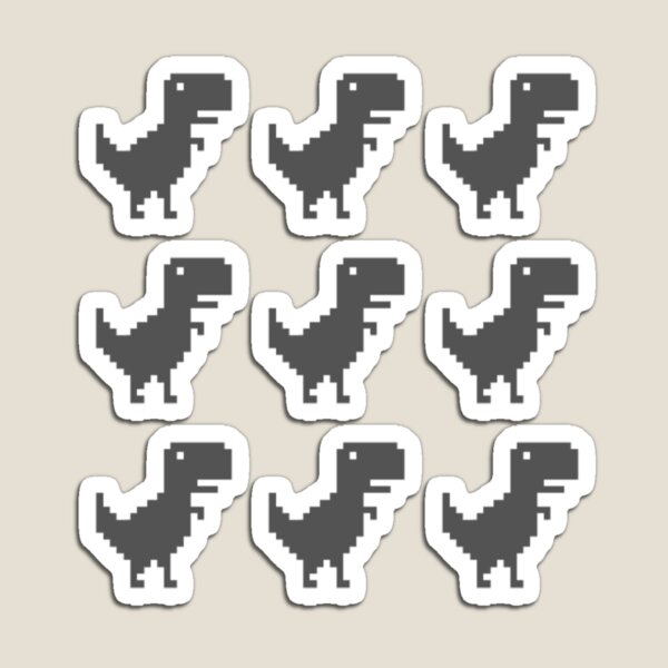 T-rex Run Pixel Art Magnet Offline Dino 8 Bit Chrome 