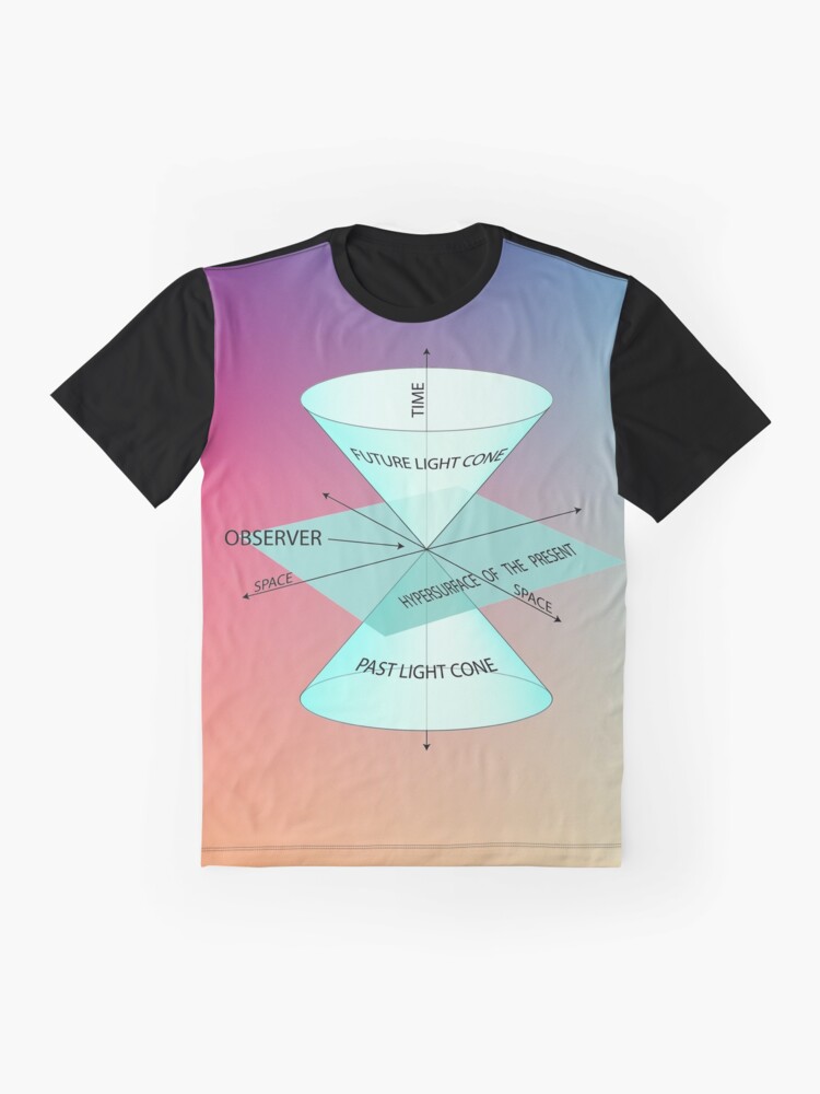 Alternate view of #Physics #Time #Observer #Space futurelightcone pastlightcone hypersurfaceofthepresent future lightcone past light cone hypersurface present Graphic T-Shirt