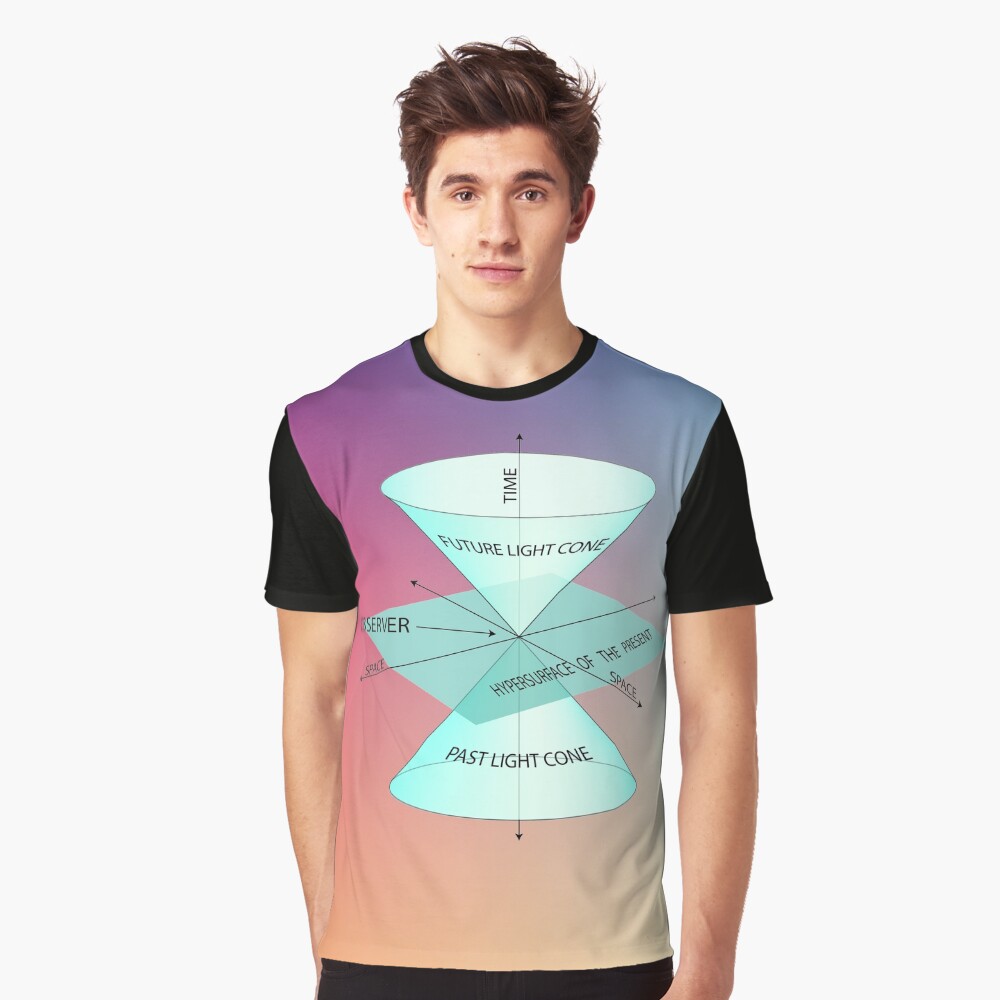 #Physics #Time #Observer #Space futurelightcone pastlightcone hypersurfaceofthepresent future lightcone past light cone hypersurface present Graphic T-Shirt