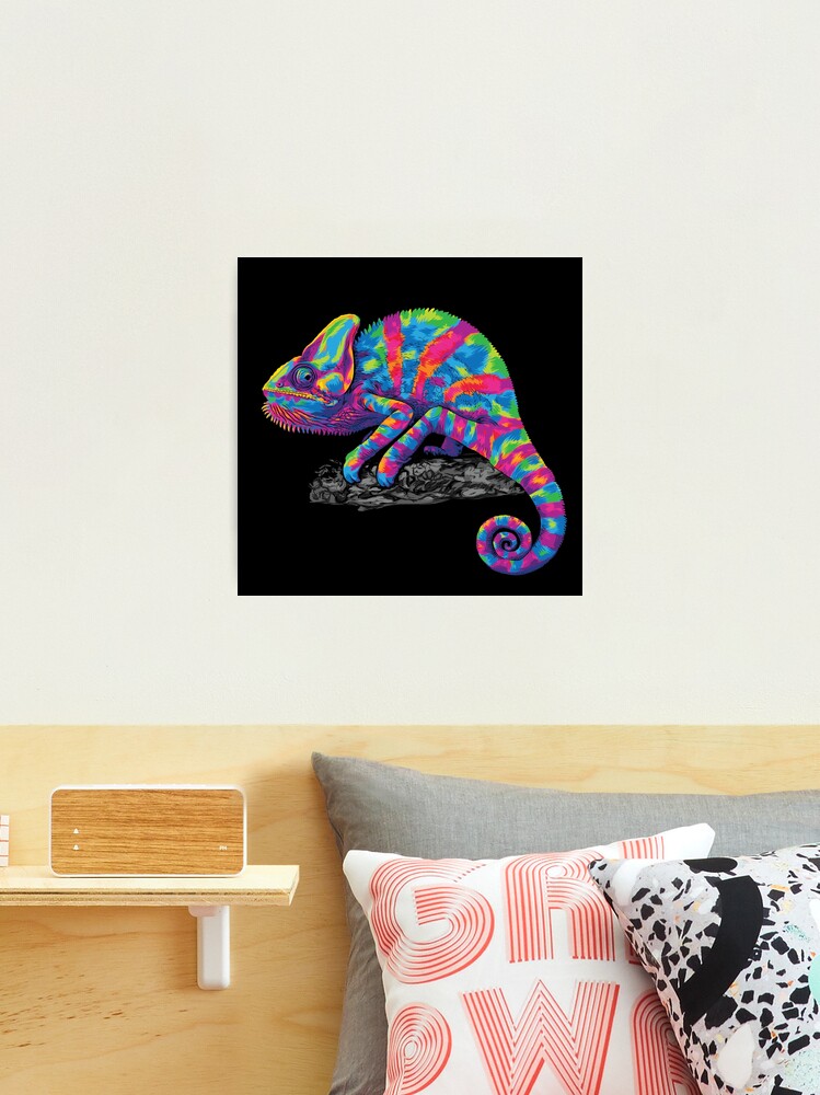  IBILIU Badge Holder Chameleon,Colorful Painted Style