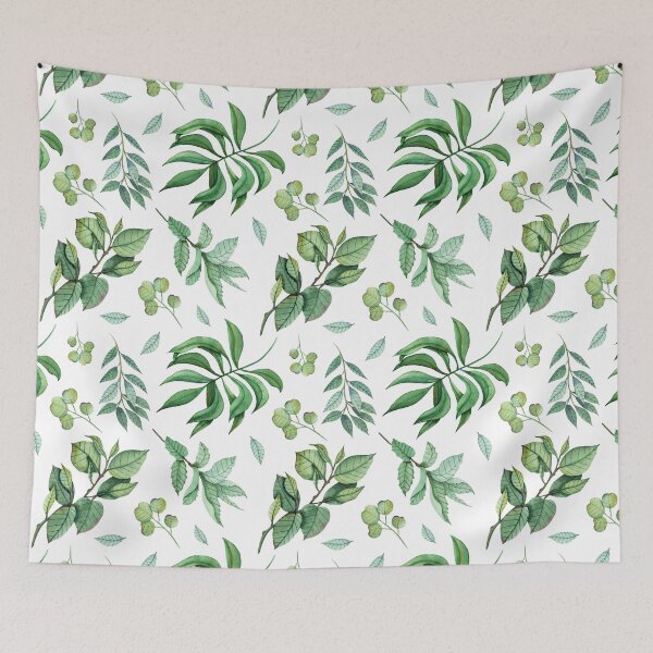 Item preview, Watercolor Green Leaves Botanical Seamless Pattern designed and sold by MysticMagpie.