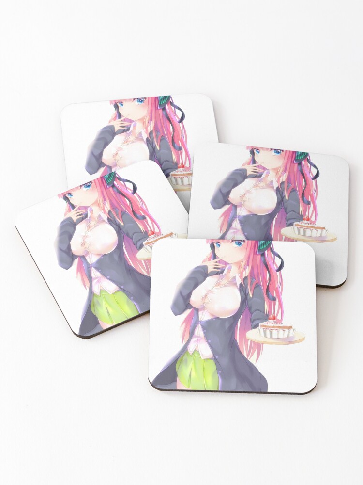 Happy Birthday Anime Girl With Cake Coasters Set Of 4 By Ryderdesign Redbubble