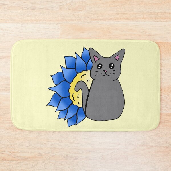 Item preview, Gray Cat With A Blue Flower designed and sold by missmann.