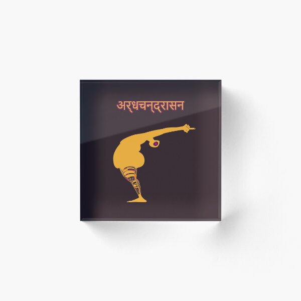 Artikelvorschau, Ardha Chandrasana Half-Moon Pose-Rückenbeuge mit Sanskrit-Namen - Yoga-Serie entworfen und verkauft von Religatio.