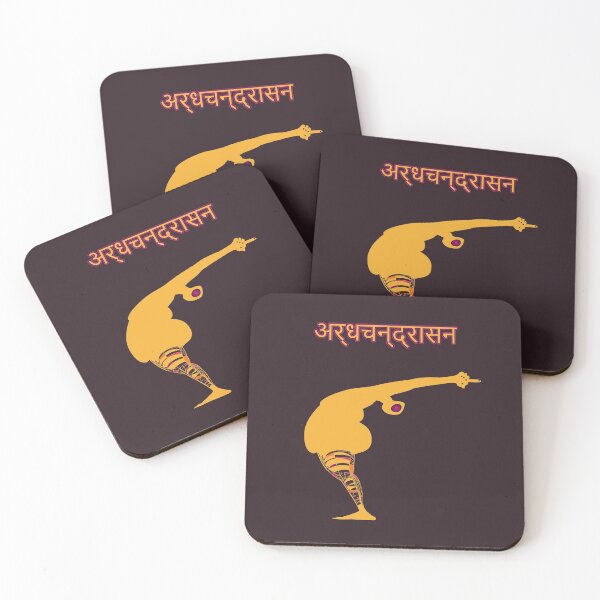 Item preview, Ardha Chandrasana Half-Moon Pose Back Bend with Sanskrit Name - Yoga Series designed and sold by Religatio.