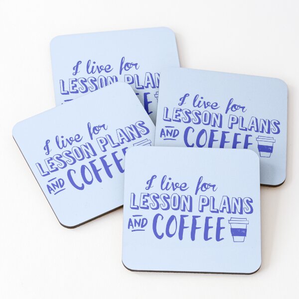 Item preview, I live for lesson plans and coffee (in Blue) designed and sold by jazzydevil.