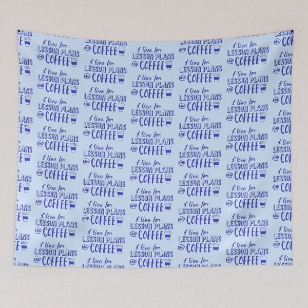 Item preview, I live for lesson plans and coffee (in Blue) designed and sold by jazzydevil.