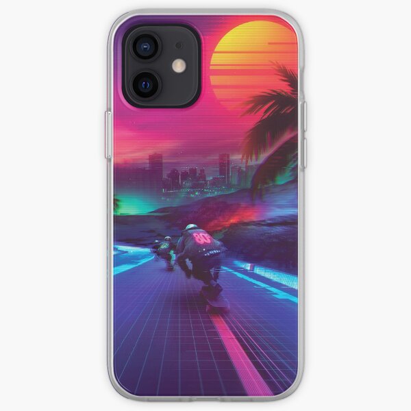 Synthwave Midnight Outrun iPhone Soft Case