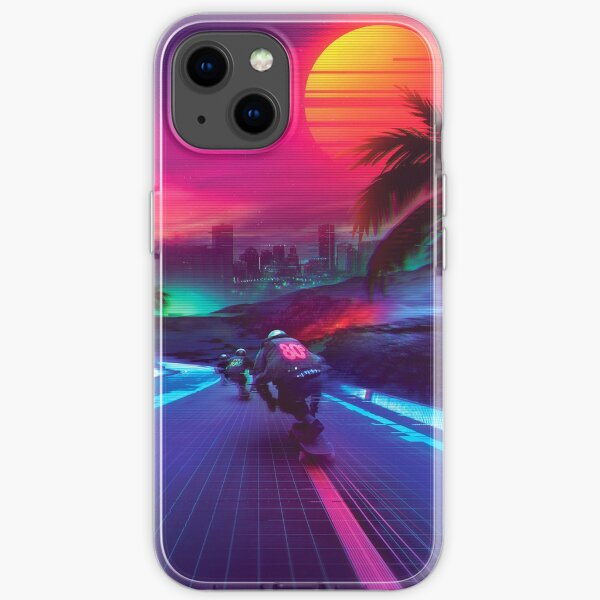 Synthwave Midnight Outrun iPhone Soft Case