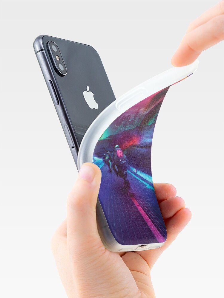 Alternate view of Synthwave Midnight Outrun iPhone Case