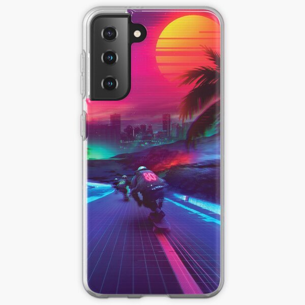 Synthwave Midnight Outrun Samsung Galaxy Soft Case