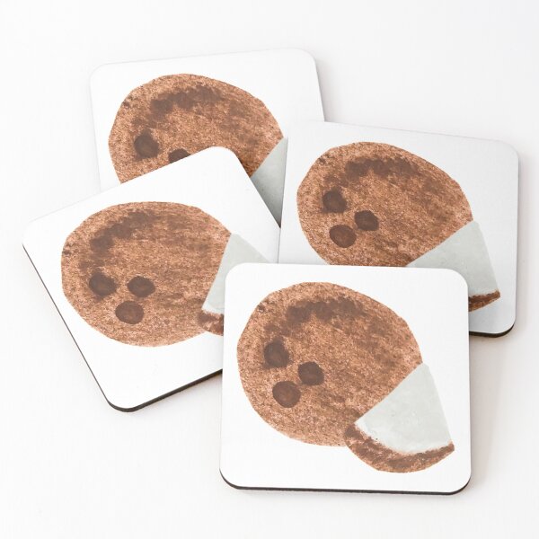 Item preview, Whole Coconut with Slice Watercolor designed and sold by Hailey-Designs.