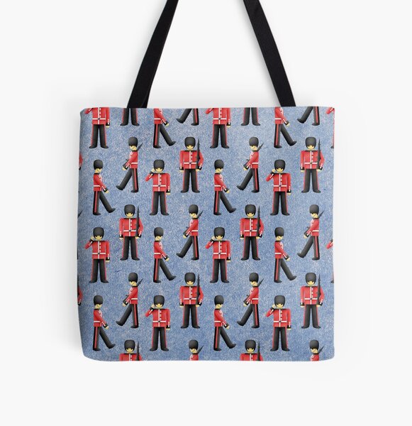 British Multi London Red Queens Guard  Small Book Lunch Canvas Cotton Tote Bag 