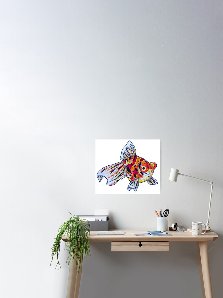 Calico Butterfly Goldfish Poster for Sale by Amanda Reilly