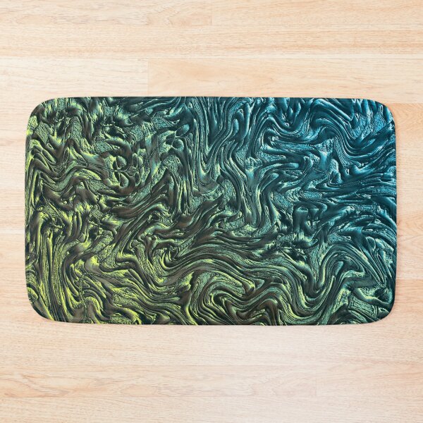 Item preview, Golden and blue metal plate with carved curves, and dark folds designed and sold by ShapesColors.