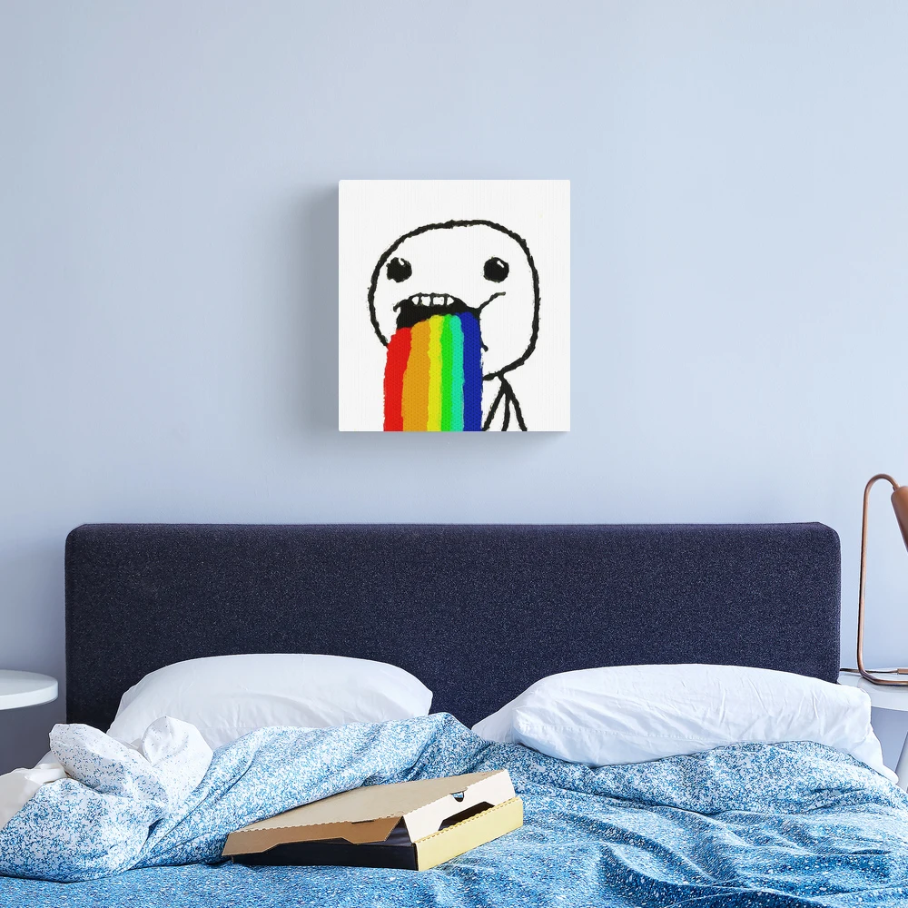 Salivating Rainbow Meme Canvas Print