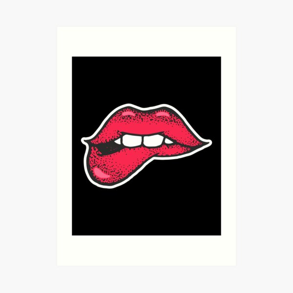 Kissing Red Lips Art Print By Oria1701 Redbubble