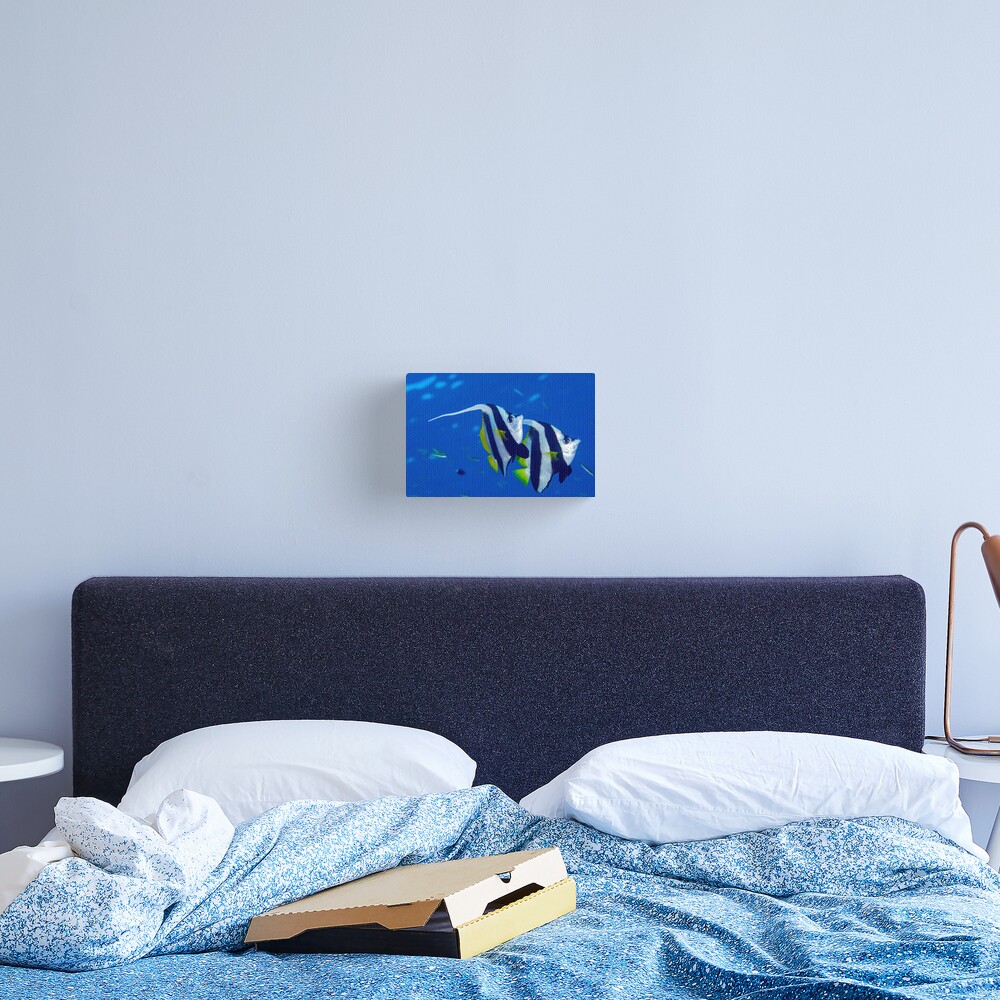 Banners in the blue Canvas Print