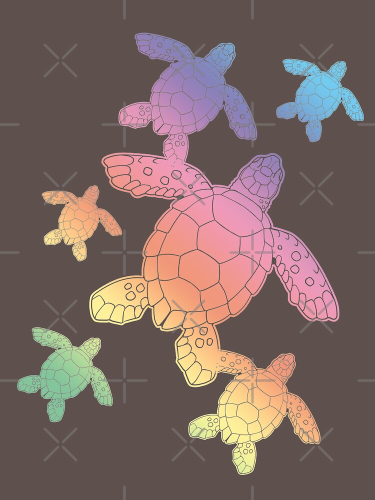 Thumbnail 7 of 7, Classic T-Shirt, Sea Turtle Rainbow designed and sold by cybercat.