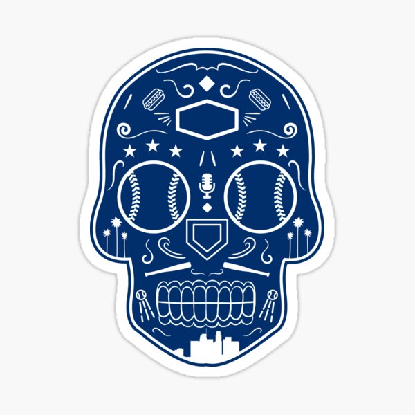 Los Angeles Baseball Sugar Skull Sticker for Sale by StickyHenderson