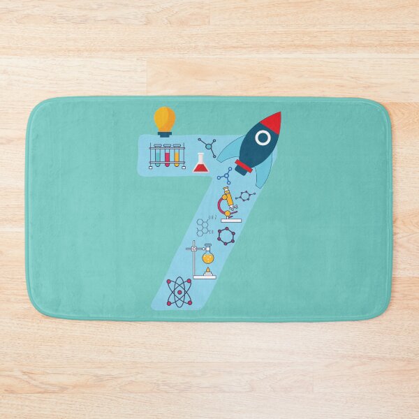 Item preview, Youth Blue Number #7 Years Old print Science Birthday Kids designed and sold by doodabobs.