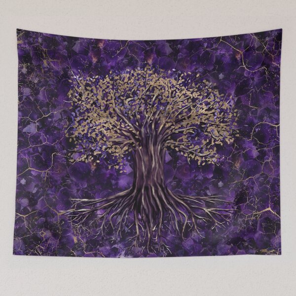 Item preview, Tree of life -Yggdrasil Amethyst and Gold designed and sold by Nartissima.