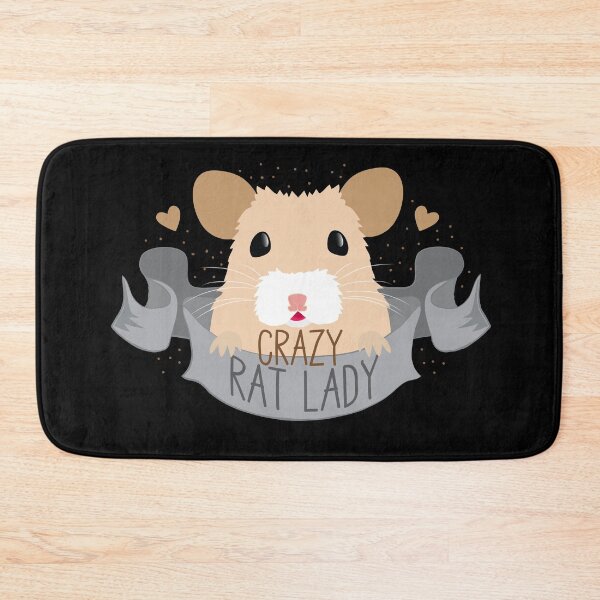 Item preview, Crazy Rat Lady banner with white/tan rat designed and sold by jazzydevil.