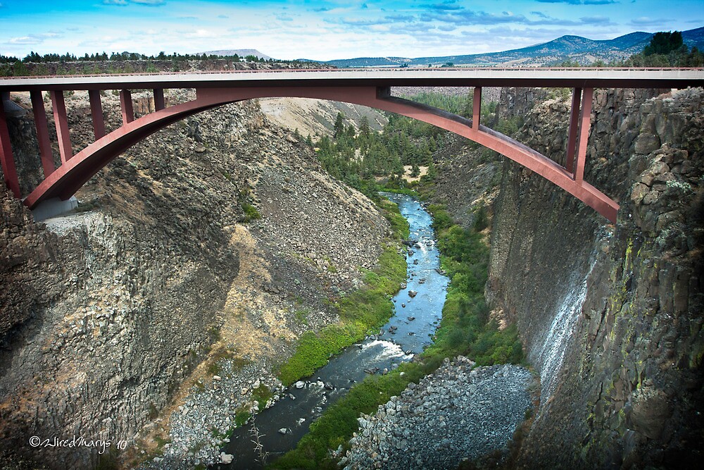 "Crooked River Bridge" by WiredMarys Redbubble