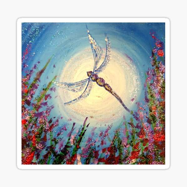 Dragonfly in flowers Sticker