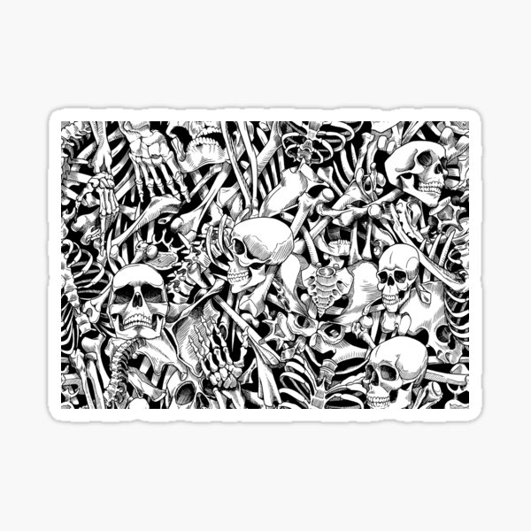 Skulls and Bones (black/white) Sticker