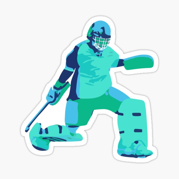 Field Hockey Goalie 3 Blue Sticker for Sale by zsemersky