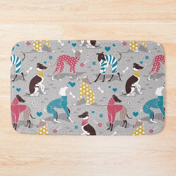 Item preview, Greyhounds dogwalk // grey background designed and sold by SelmaCardoso.