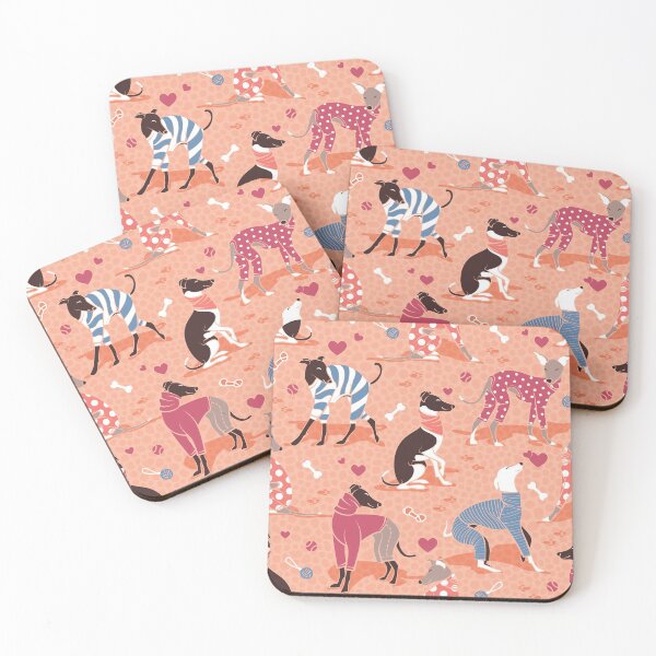 Item preview, Greyhounds dogwalk // coral background designed and sold by SelmaCardoso.