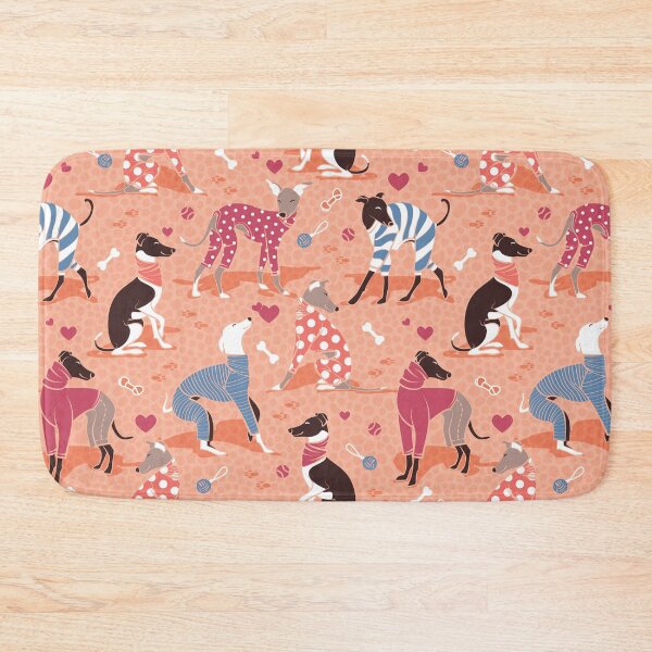 Item preview, Greyhounds dogwalk // coral background designed and sold by SelmaCardoso.