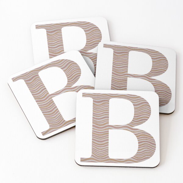Item preview, Letter B Metallic Look Stripes Silver Gold Copper designed and sold by theartofvikki.