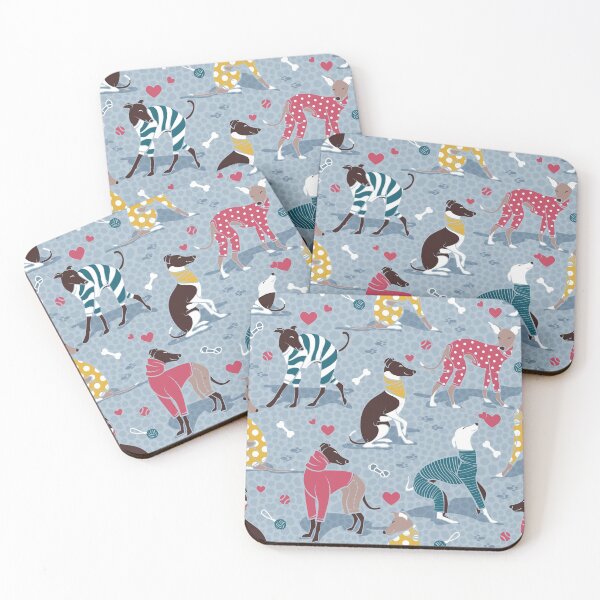 Item preview, Greyhounds dogwalk // pale blue background designed and sold by SelmaCardoso.