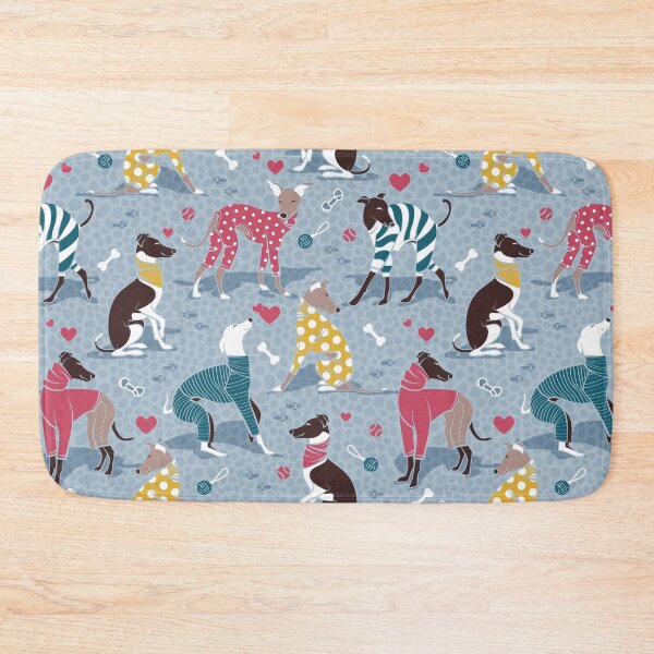 Item preview, Greyhounds dogwalk // pale blue background designed and sold by SelmaCardoso.