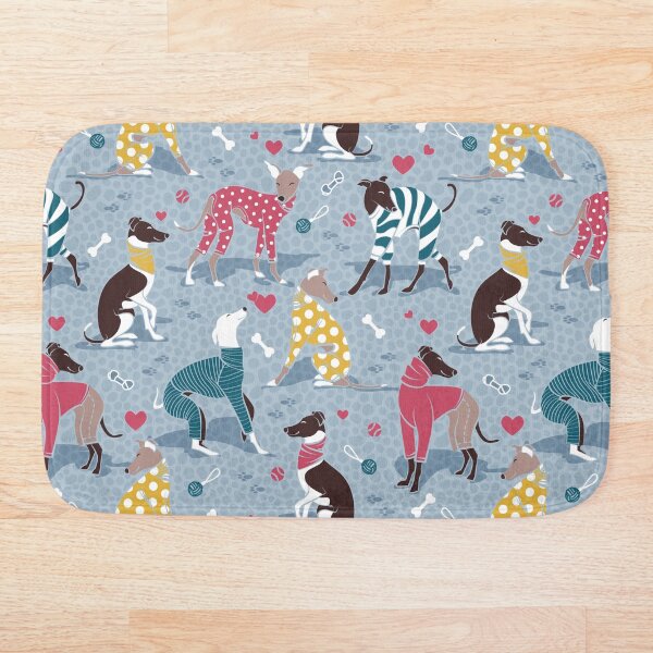 Item preview, Greyhounds dogwalk // pale blue background designed and sold by SelmaCardoso.