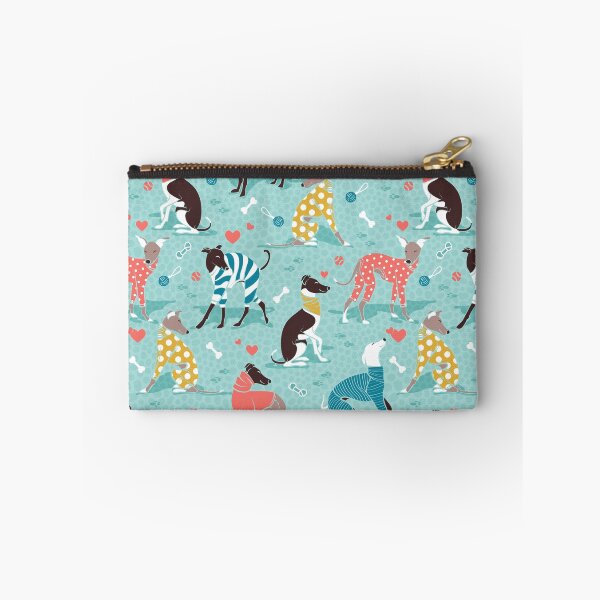 Item preview, Greyhounds dogwalk // aqua background designed and sold by SelmaCardoso.