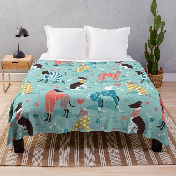 Item preview, Greyhounds dogwalk // aqua background designed and sold by SelmaCardoso.