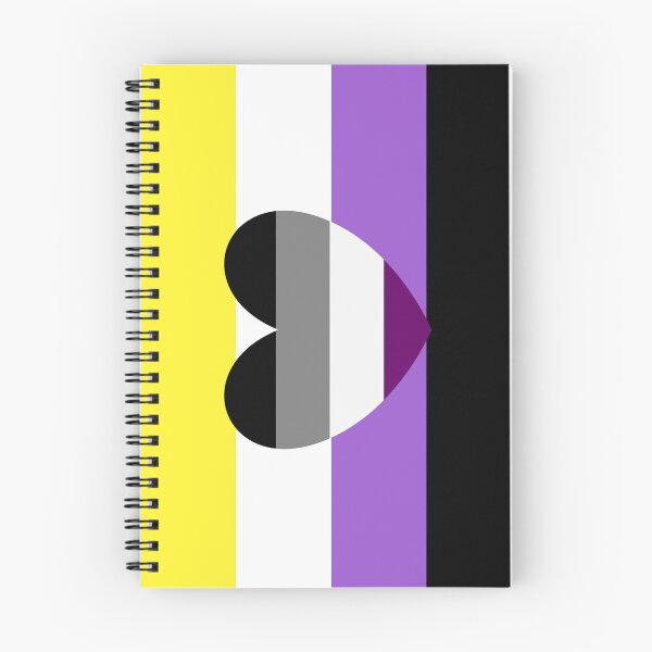Item preview, nonbinary flag with asexual heart designed and sold by Simplipride.