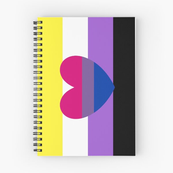 Item preview, nonbinary flag with bisexual heart designed and sold by Simplipride.