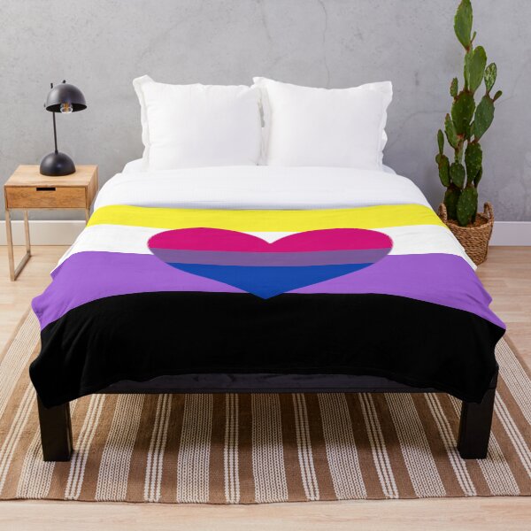 Aperçu de l'œuvre nonbinary flag with bisexual heart créée et vendue par Simplipride.