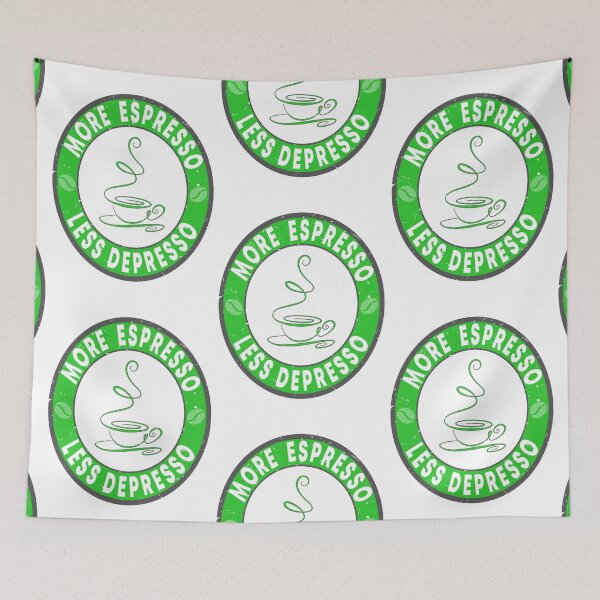 Item preview, More Espresso Less Depresso Funny Coffee Quote designed and sold by clothesy7.